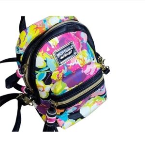 Betsey Johnson Floral Mini Backpack - Black Trim